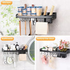 Metal Kitchen Wall Shelf - Self-Adhesive & Screwable