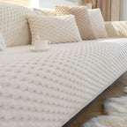 Velvet Sofa Cover with Textured Pattern