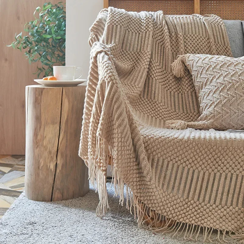 Nordic Style Knitted Blanket