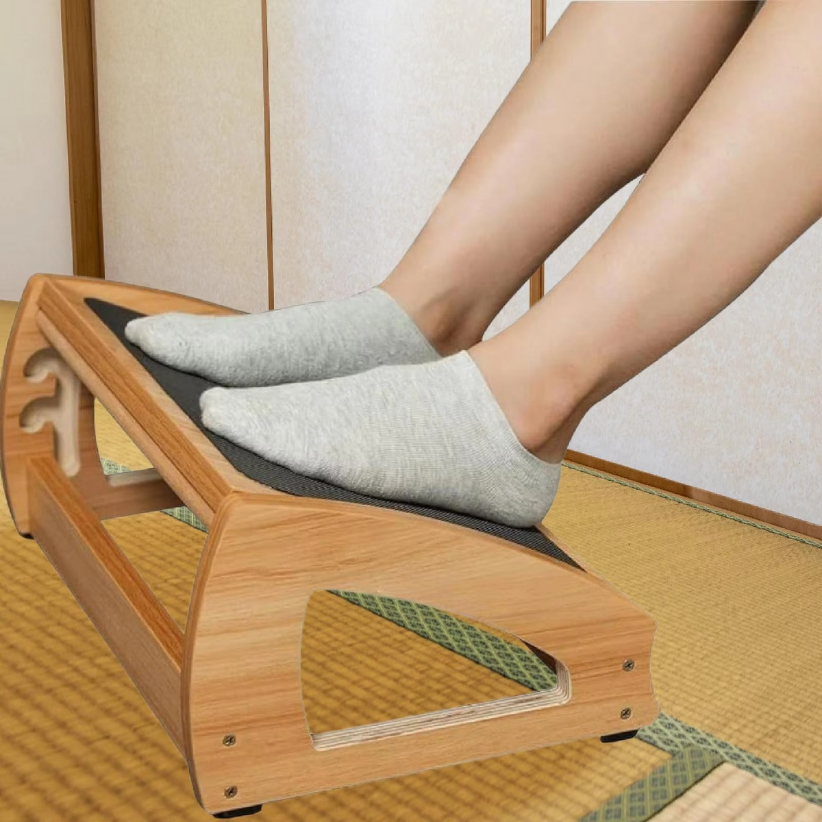 Wooden Under-Desk Footrest – Ergonomic Leg Support