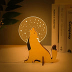 Charmante LED-Nachttischlampen aus Holz in Tierform
