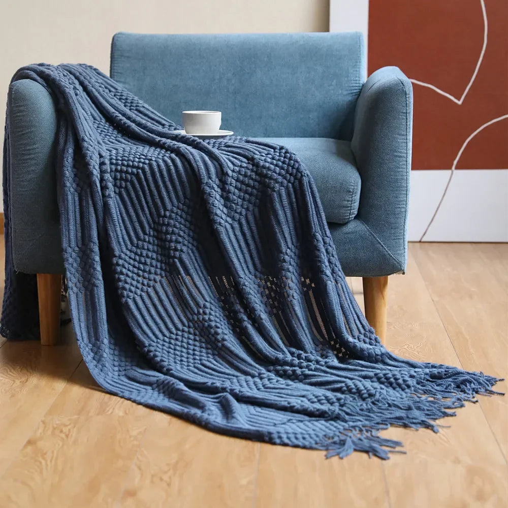 Nordic Style Knitted Blanket