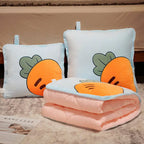Playful Cartoon Toast Foldable Travel Pillow Blanket