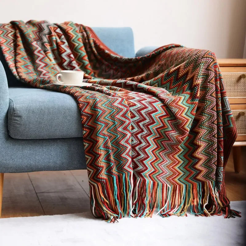 CasaLoom Boho Blanket with Fringes