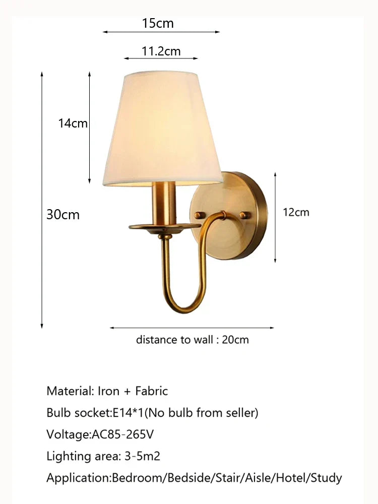 Elegante Stoff-Wandleuchte – Vintage-Charme für jeden Raum