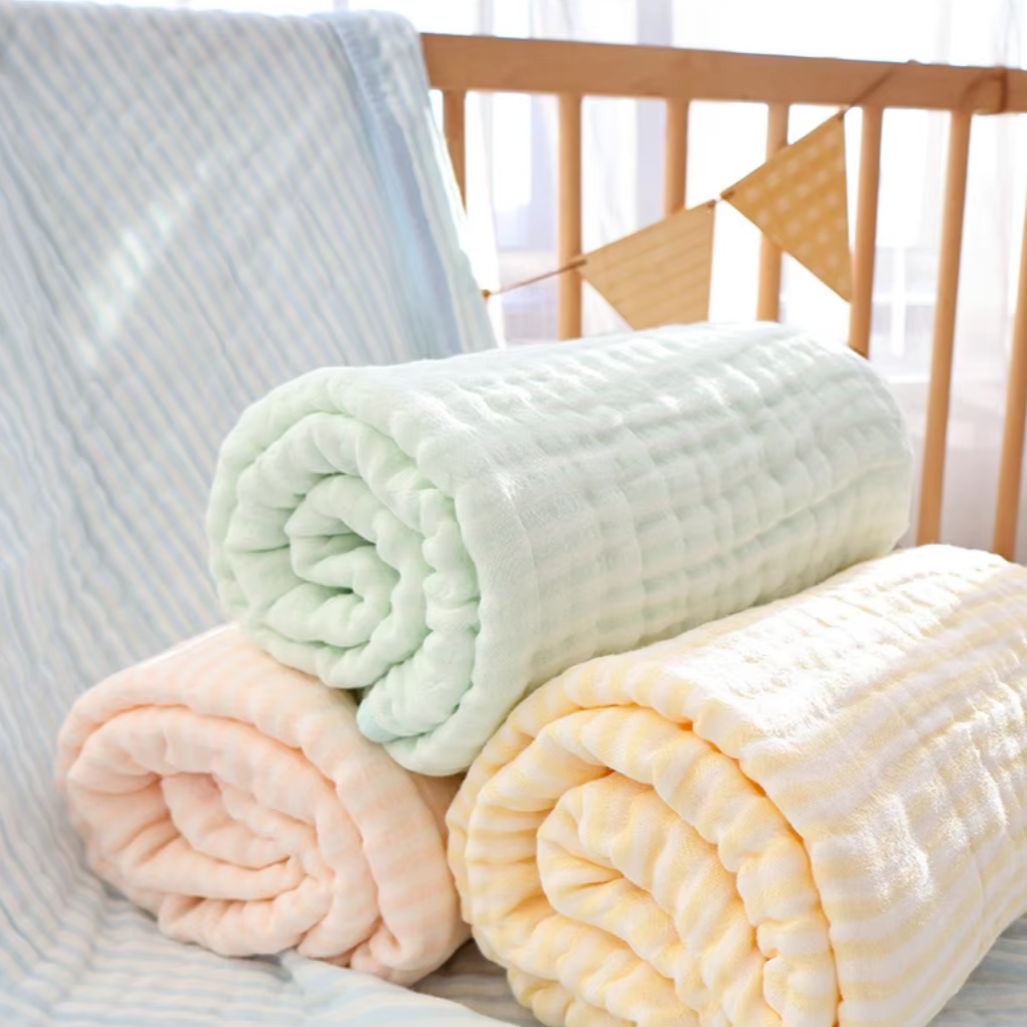 Premium 6-lagige Musselin-Baumwoll- und Bambus-Babydecke