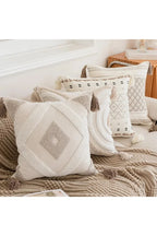 Tufted Beige Cushion Cover