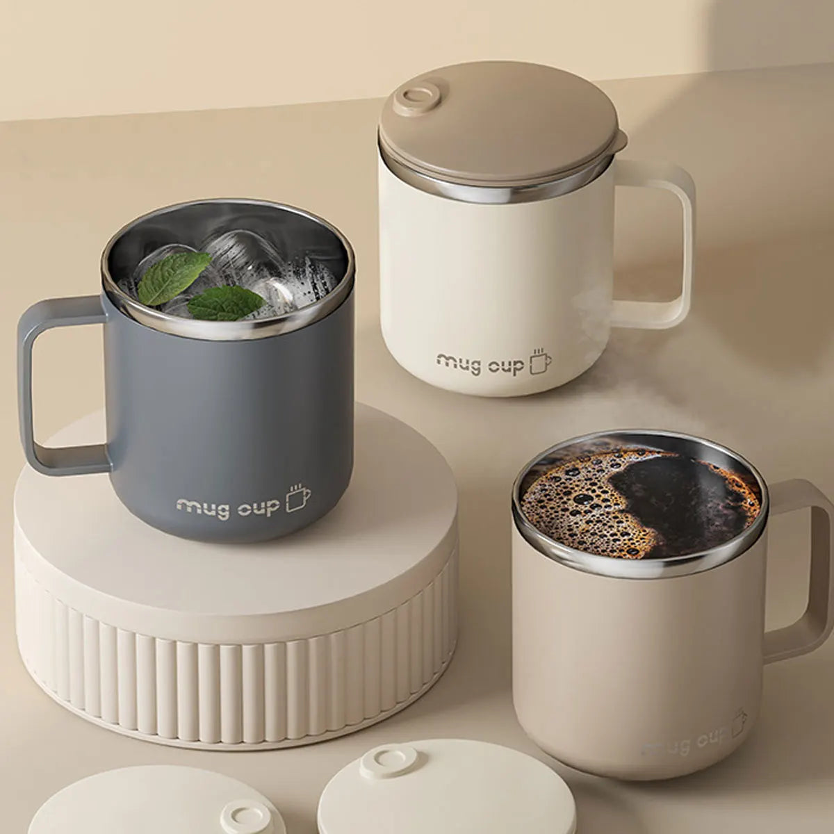 Insulated Stainless Steel Coffee Cup with Lid