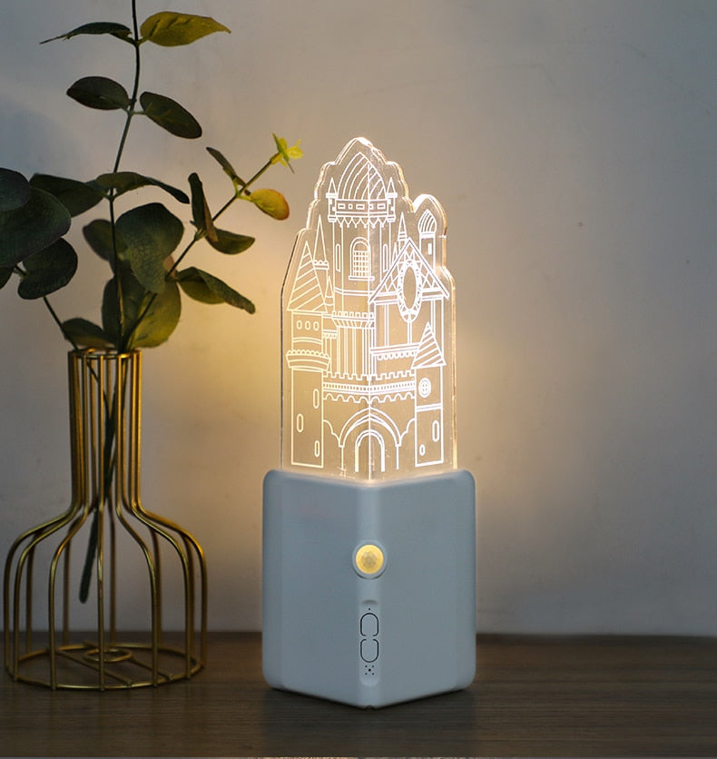 Wiederaufladbare 3D-LED-Wandleuchte