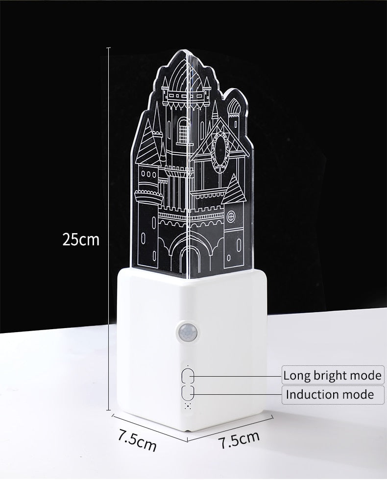 Wiederaufladbare 3D-LED-Wandleuchte