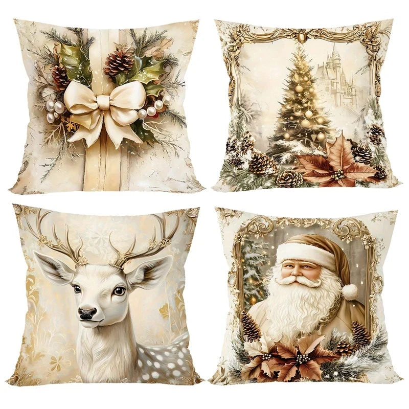 Christmas Cushion Covers Set of 4