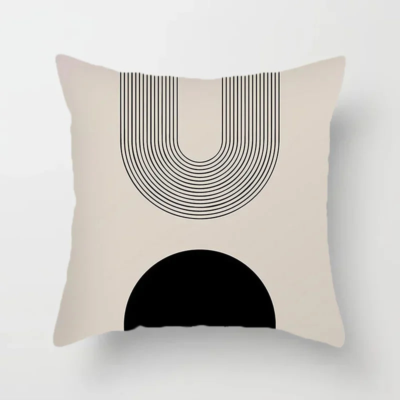 Aurum Kissenbezug - Modernes Schwarz-Weiß-Design mit abstraktem Kunstdruck