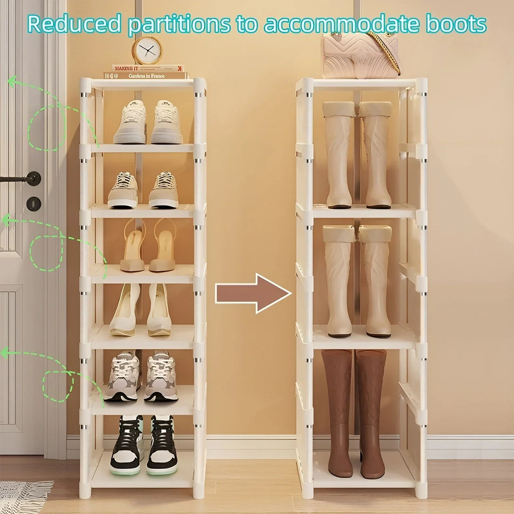 Space-Saving Metal Frame Shoe Rack