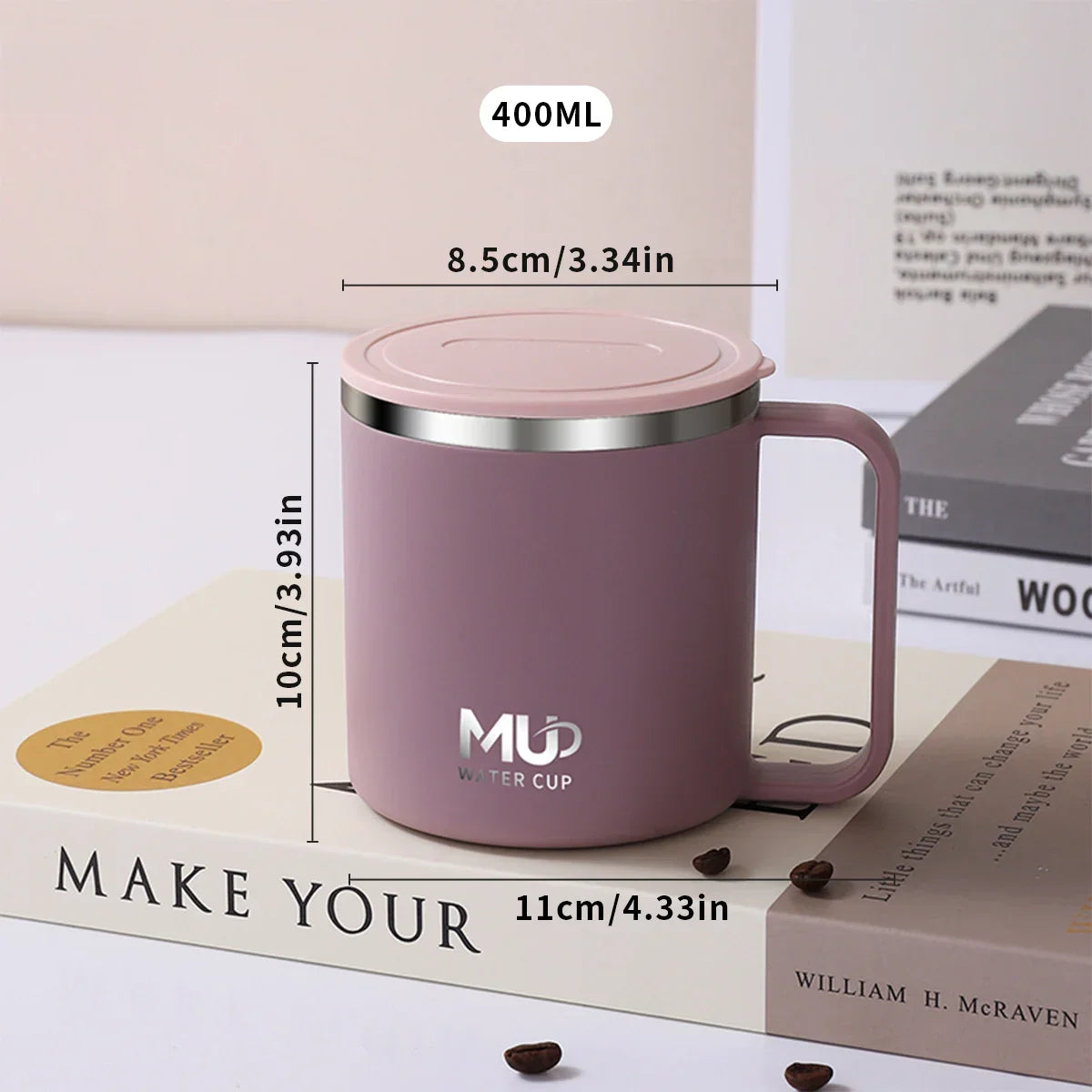 Insulated Stainless Steel Coffee Cup with Lid