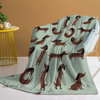 DoxiDream Fleece Blanket with Dachshund Print