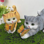 Butterfly Catcher Katzen-Dekoleuchte aus Kunstharz