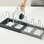 Ausziehbarer Topfdeckelhalter & Pfannenorganizer