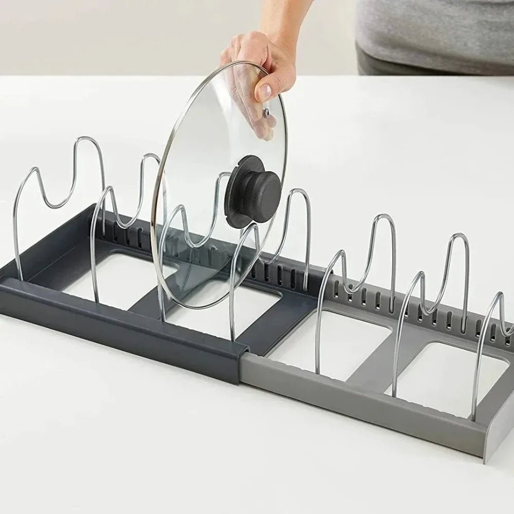 Ausziehbarer Topfdeckelhalter & Pfannenorganizer