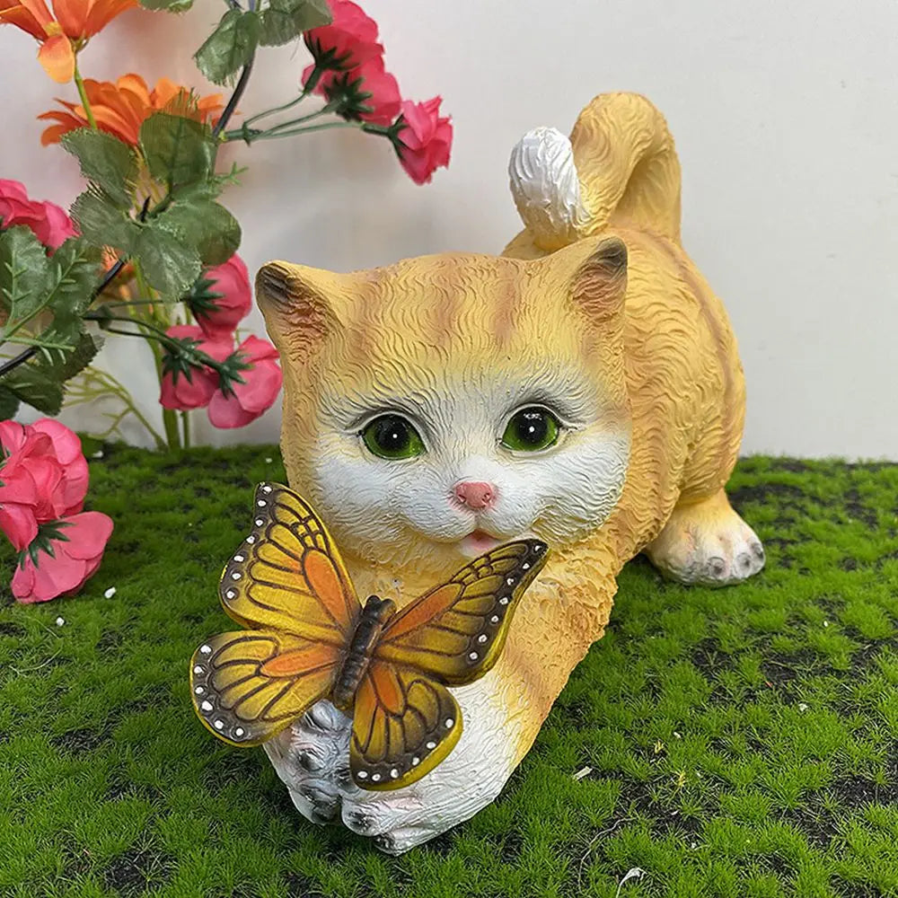 Butterfly Catcher Katzen-Dekoleuchte aus Kunstharz