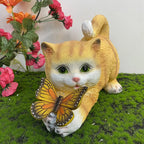 Butterfly Catcher Katzen-Dekoleuchte aus Kunstharz