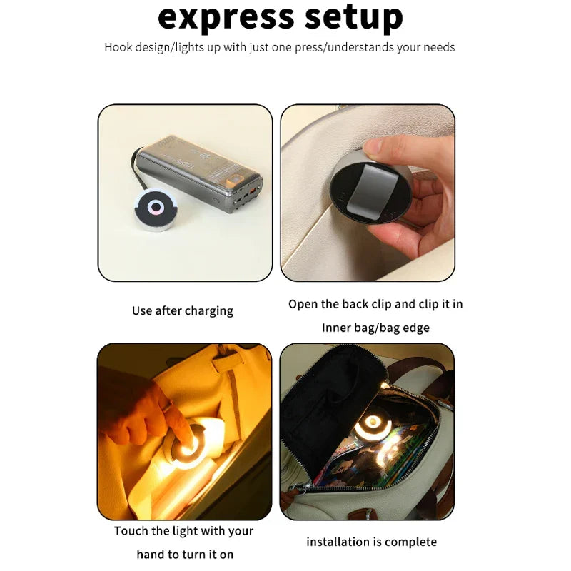 Kompakte, runde, tragbare LED-Touch-Nachtleuchte