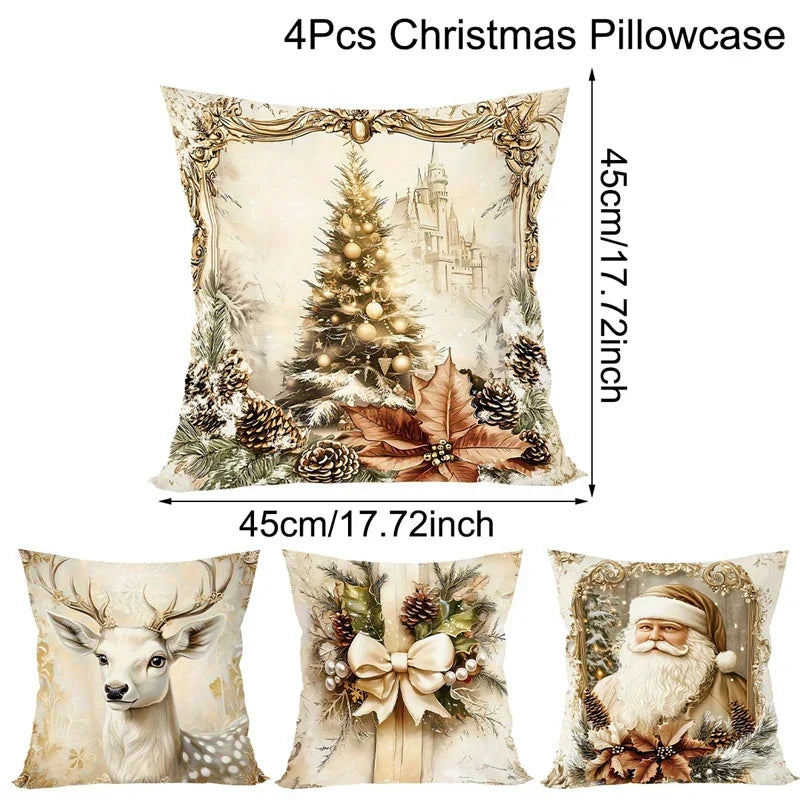 Christmas Cushion Covers Set of 4