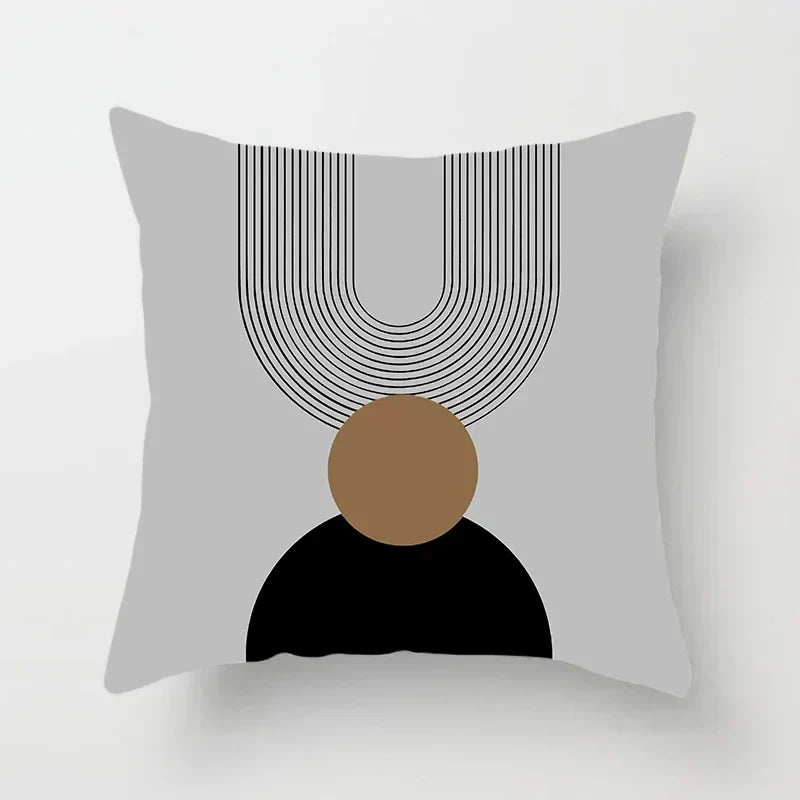 Aurum Kissenbezug - Modernes Schwarz-Weiß-Design mit abstraktem Kunstdruck
