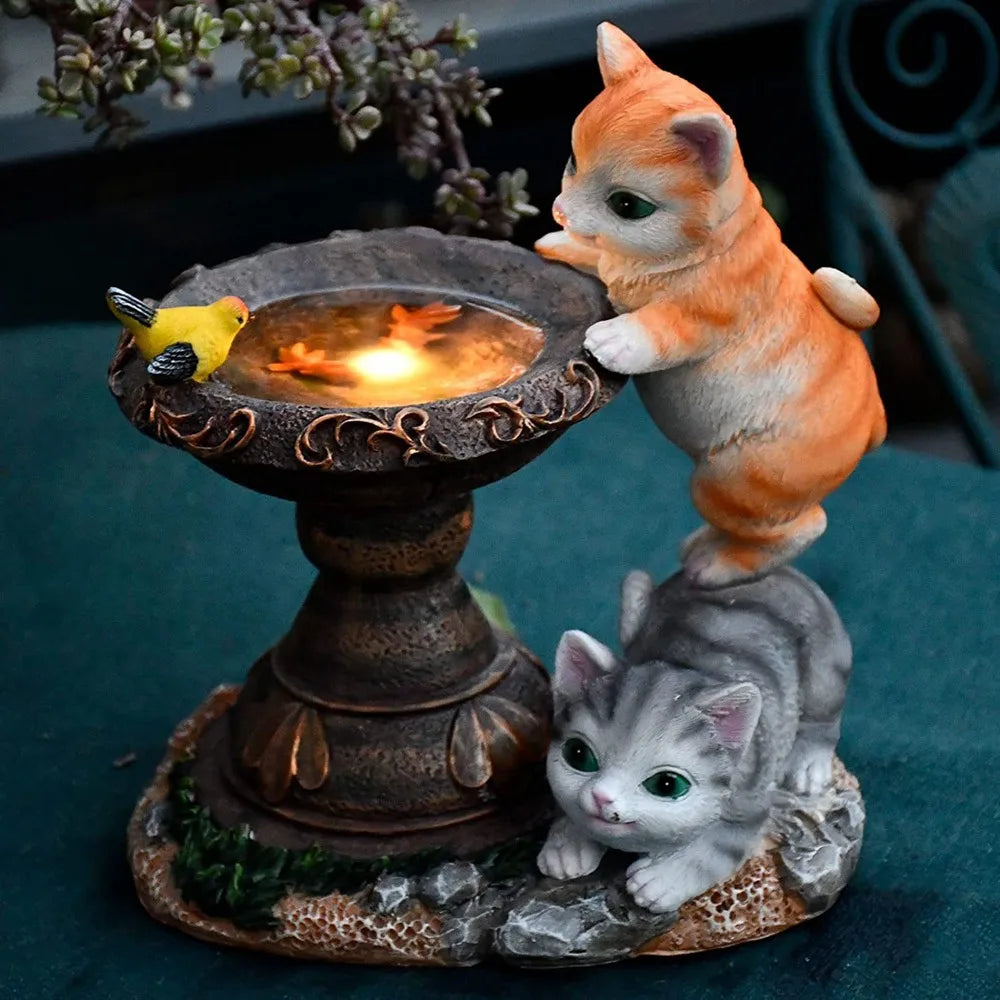 Butterfly Catcher Katzen-Dekoleuchte aus Kunstharz