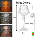 Diamond Glow Wiederaufladbare Kristall-Tischlampe