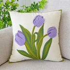 Embroidered Tulip Pillowcase