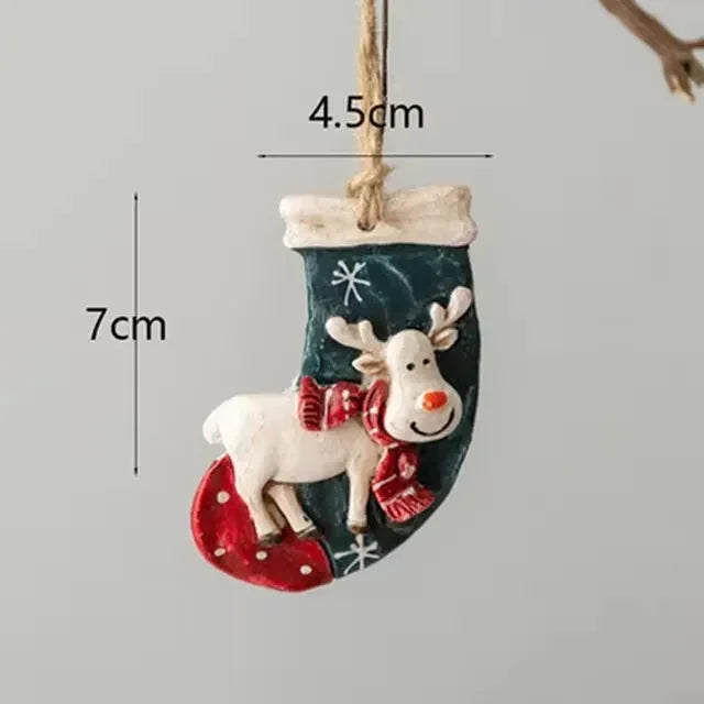Klassische Weihnachtsdekoration – Hängende Weihnachtsstrümpfe mit Elch-Design