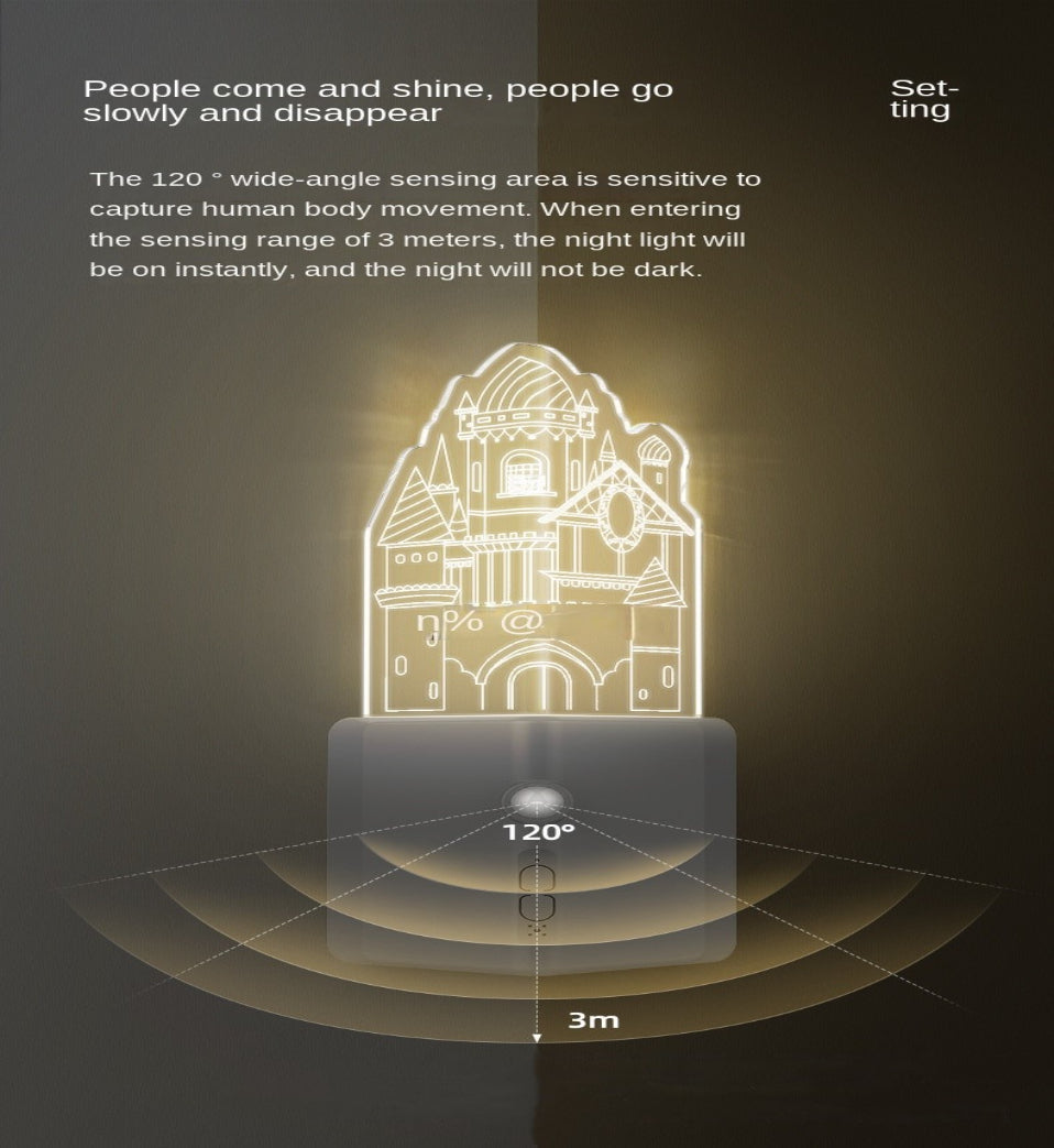Wiederaufladbare 3D-LED-Wandleuchte