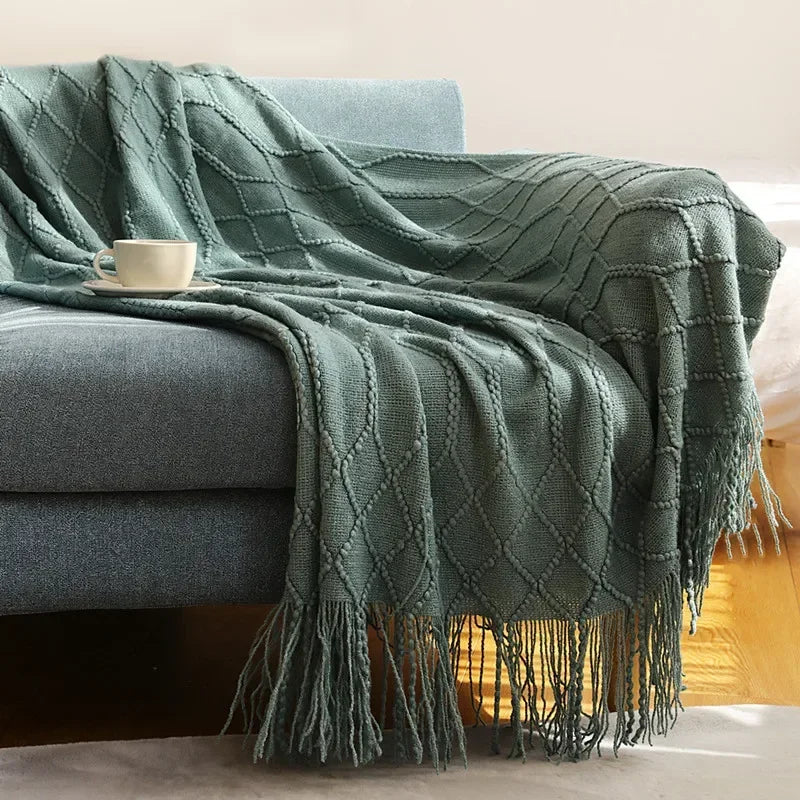 Nordic Style Knitted Blanket