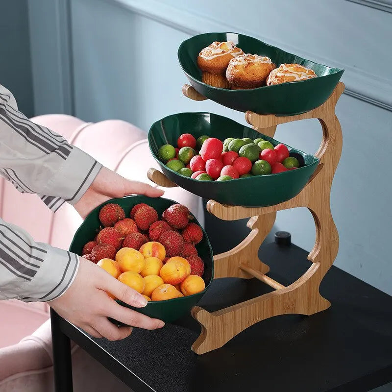 Three-tier fruit bowl