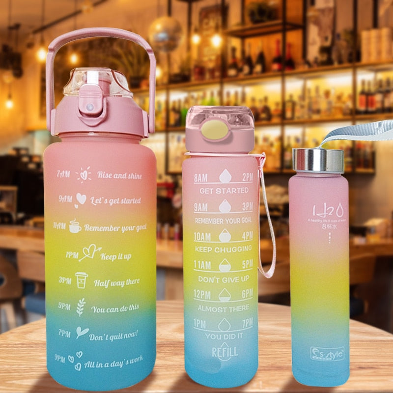 Wasserflasche mit Zeitmarkierung