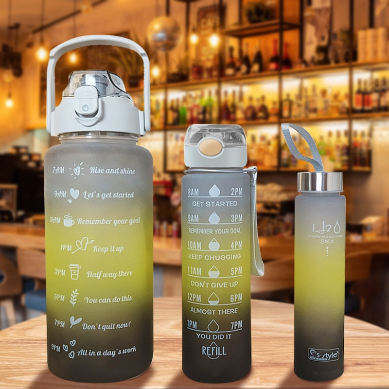Wasserflasche mit Zeitmarkierung