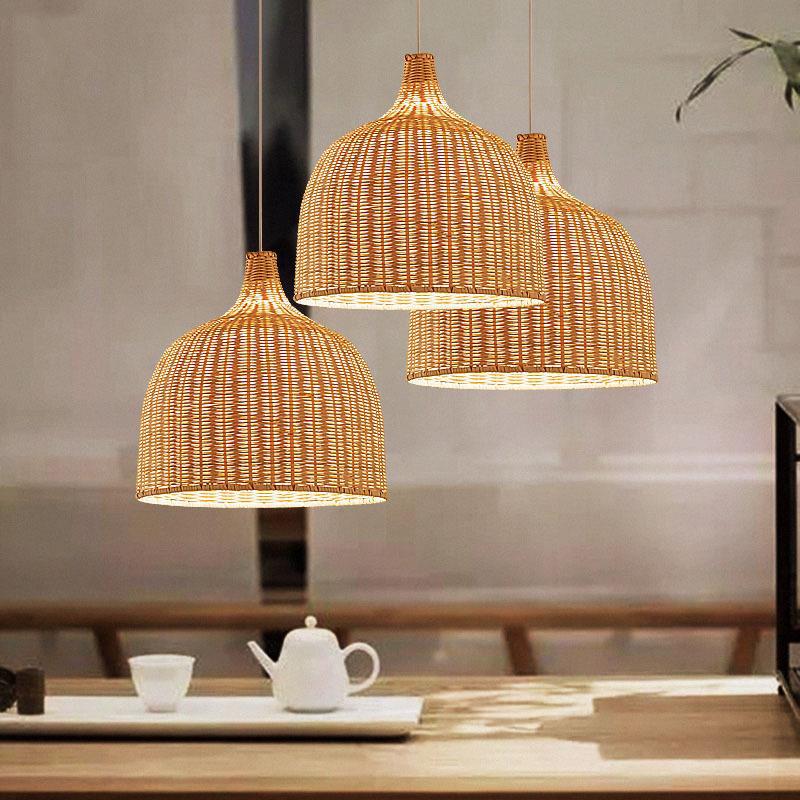 NatureGlow Pendant Lamp - Woven Reed and Bamboo Lighting