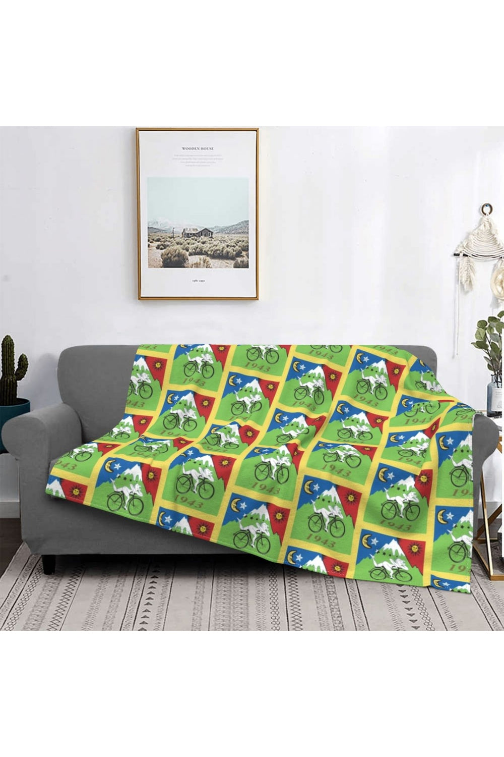Hoffman Bicycle Day Throw Blanket