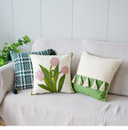 Embroidered Tulip Pillowcase