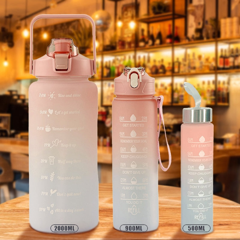 Wasserflasche mit Zeitmarkierung