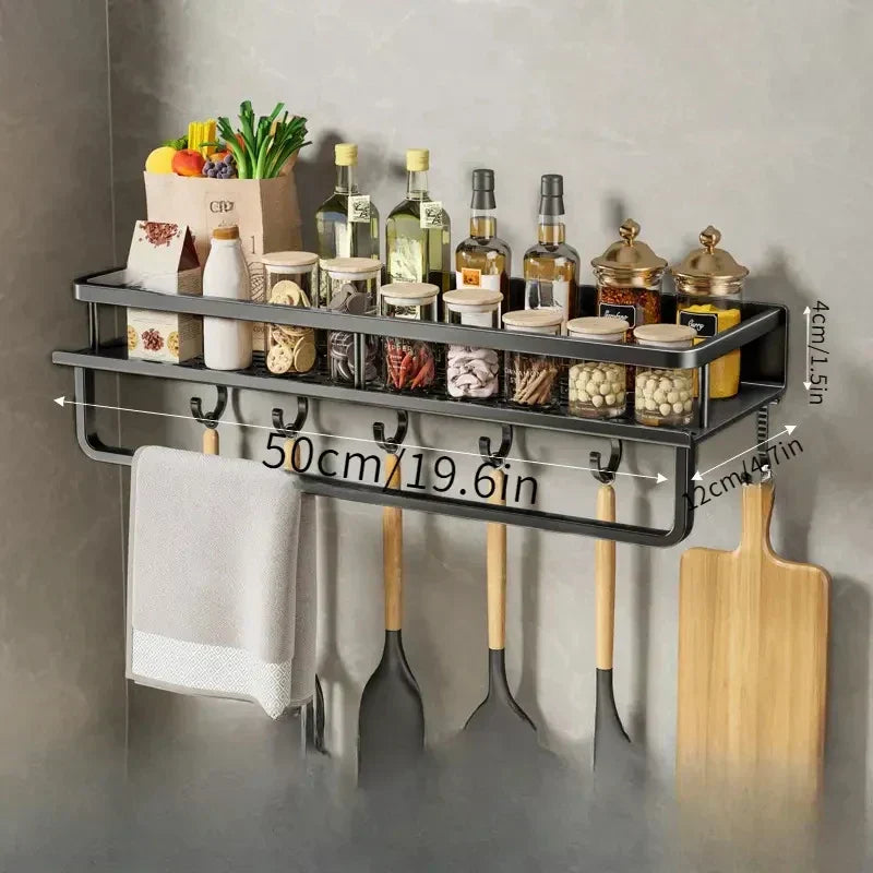 Schwarzes Küchenregal