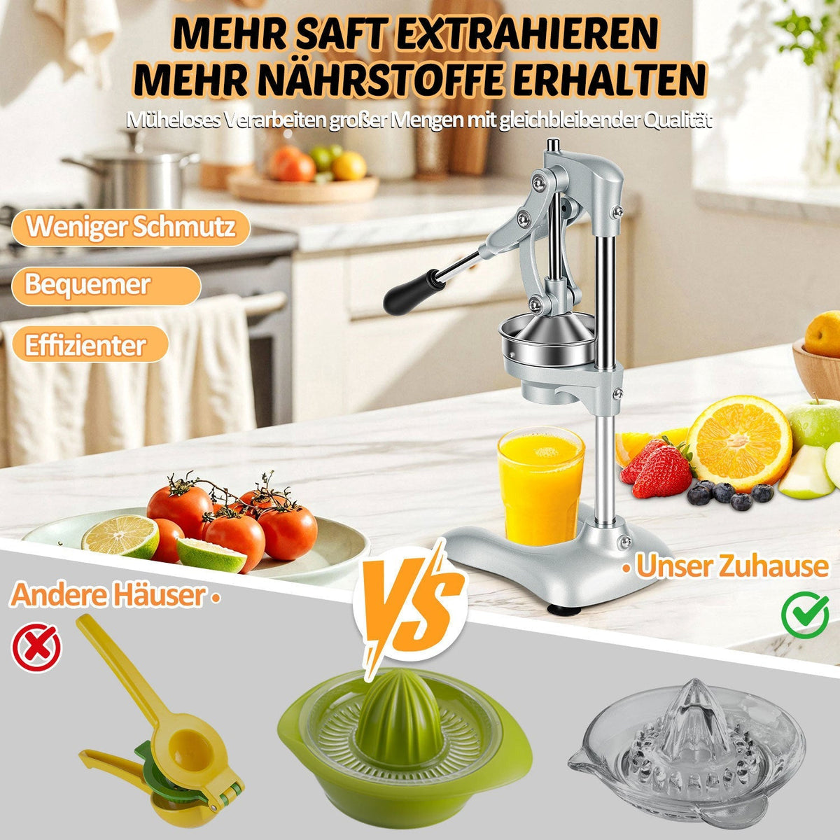 Manual Juice Press Citrus Press Stainless Steel