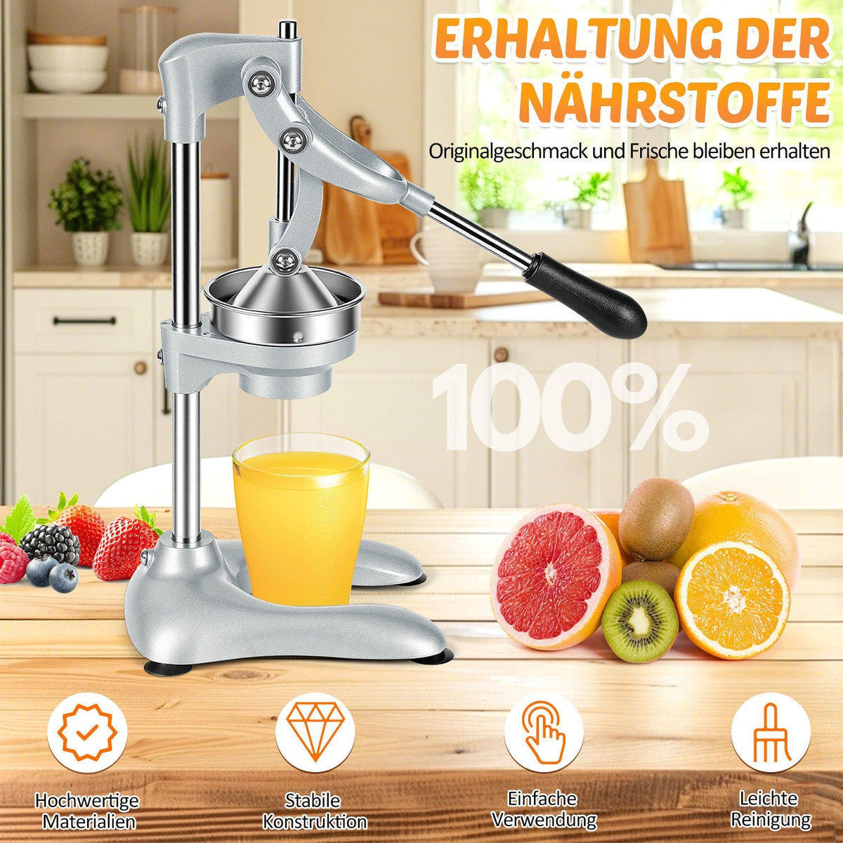 Manual Juice Press Citrus Press Stainless Steel