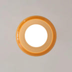 Deckenleuchte Glaskuppel 28 cm x 18 cm Gold Weiß Orange Badezimmer Retro