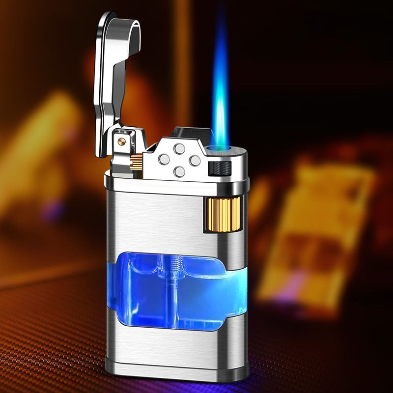 Windfestes Gasfeuerzeug mit blauer Flamme