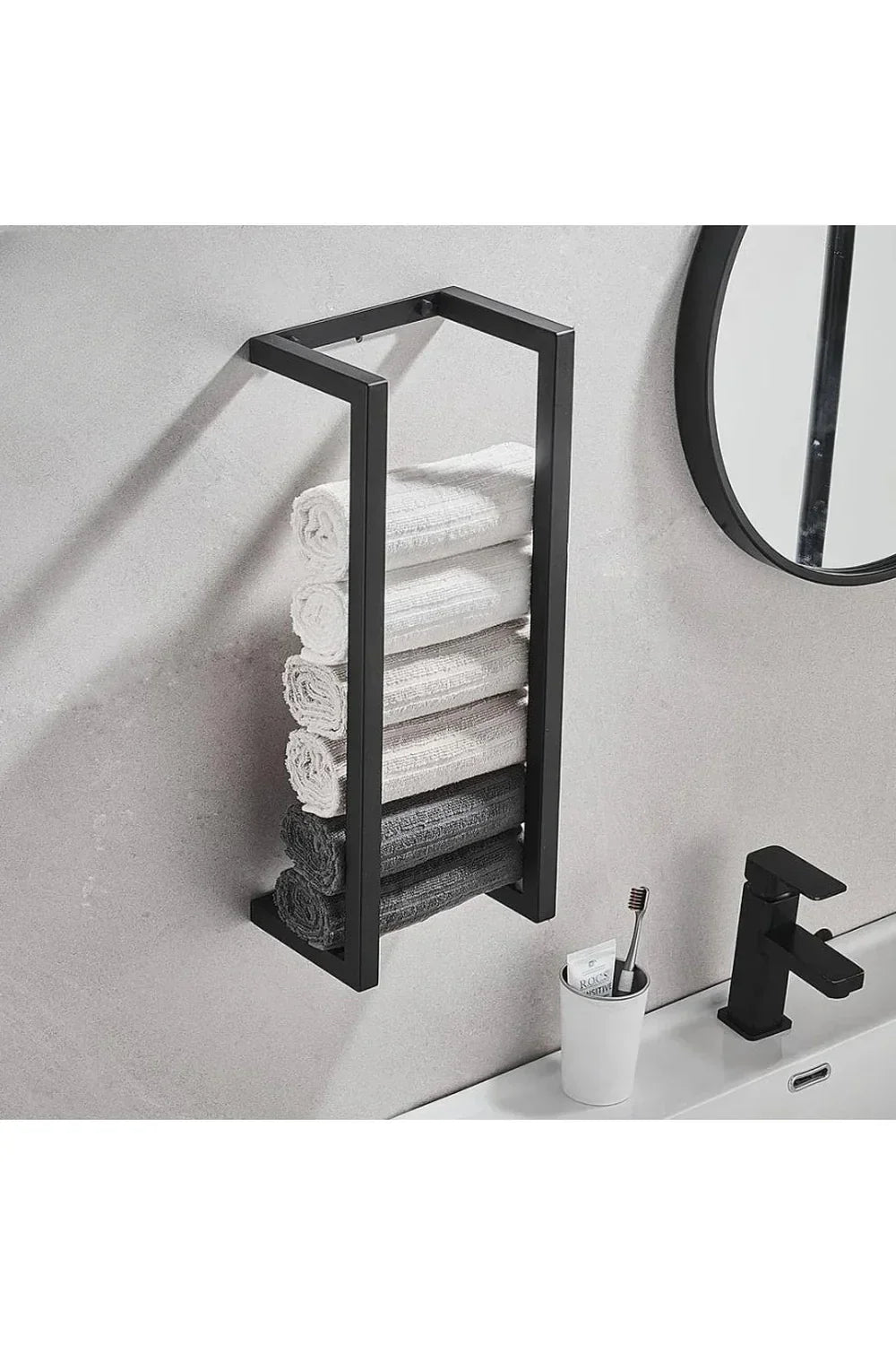 Slim Black Bathroom Shelf