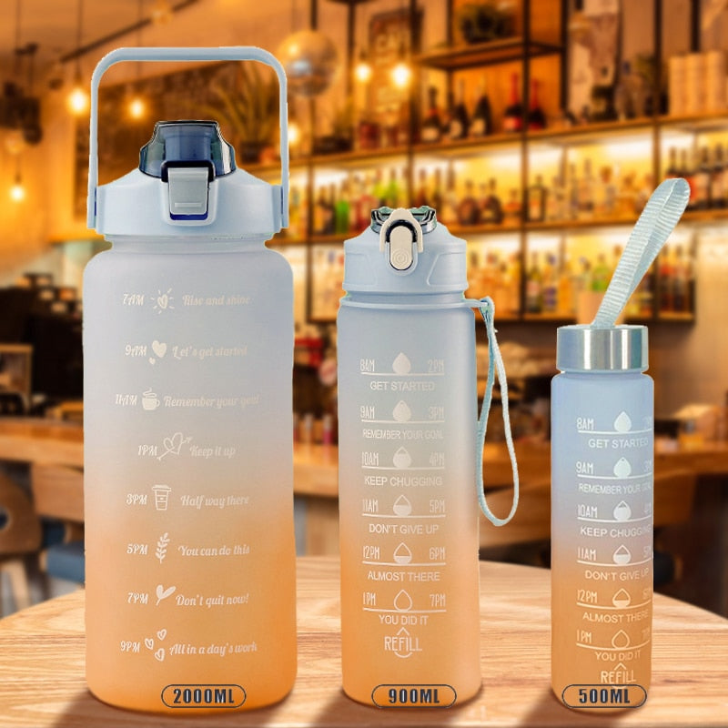 Wasserflasche mit Zeitmarkierung