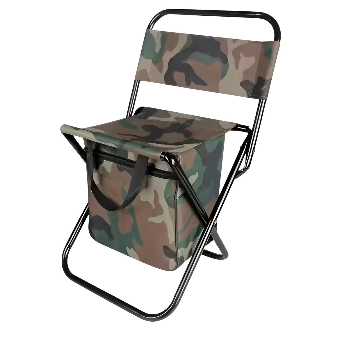 Portable Folding Outdoor Stool with Built-in Cooling Bag
