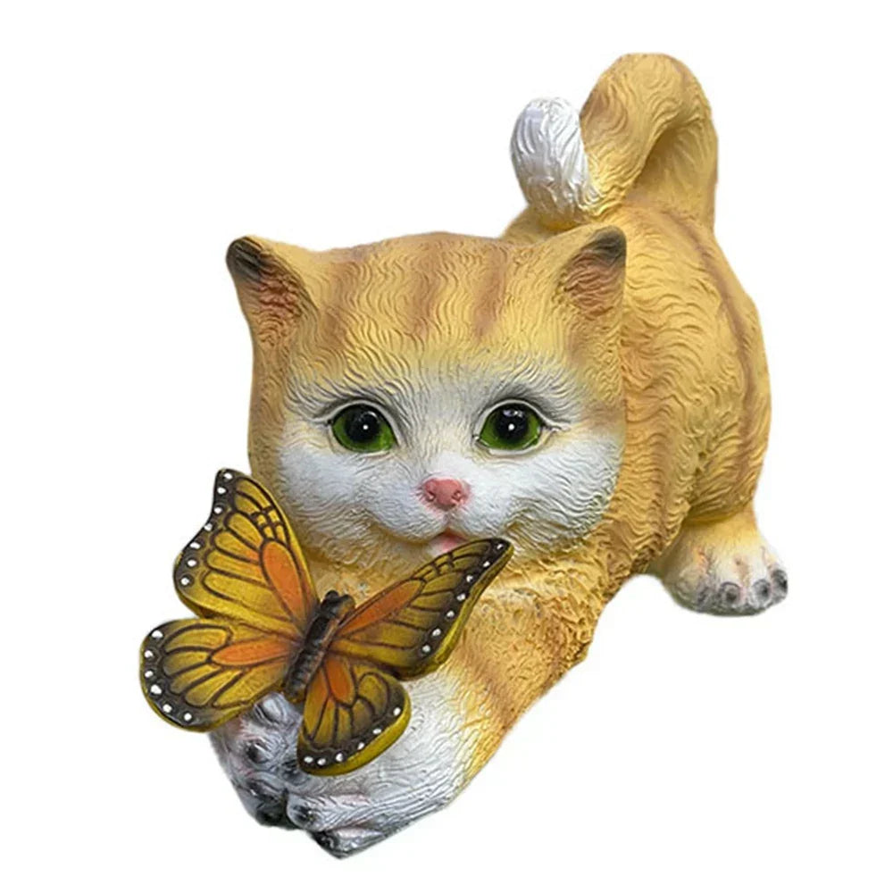 Butterfly Catcher Katzen-Dekoleuchte aus Kunstharz