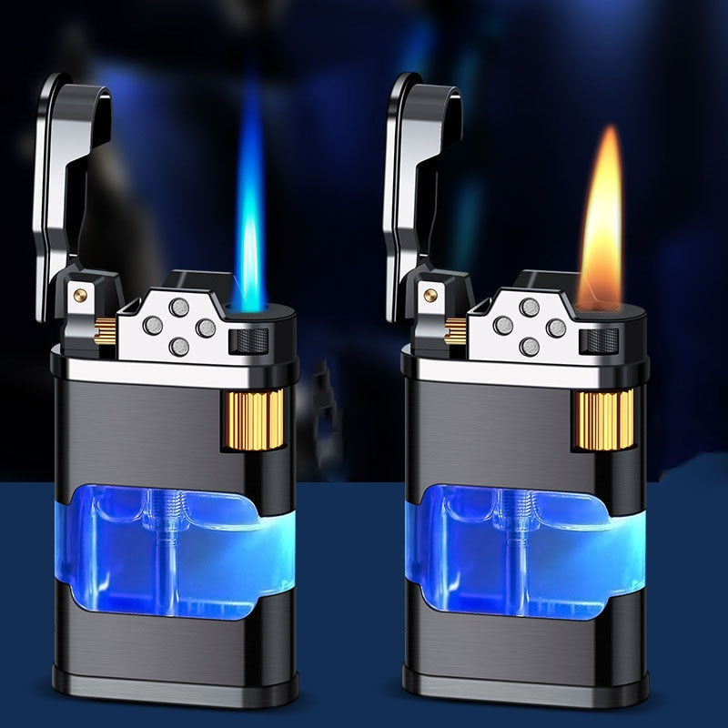 Windfestes Gasfeuerzeug mit blauer Flamme